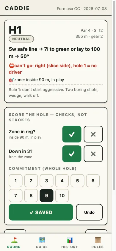 Caddie output